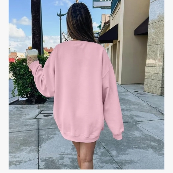 Pink Santa Wine Glass Sweatshirt New - Picture 5 of 15